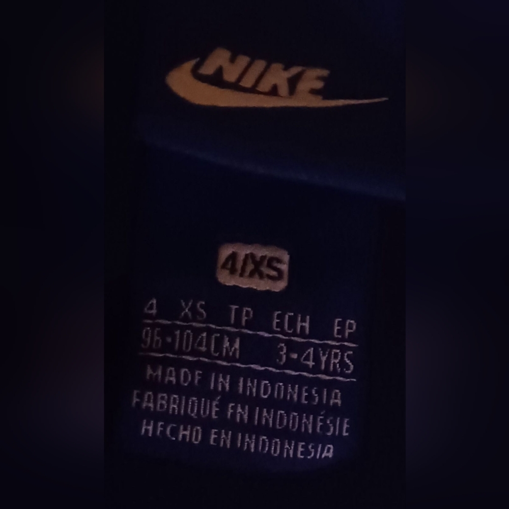 Nike Youth Black & White Track Jacket Size 4 XS Just Do It Logo On Sleeve - Picture 4 of 5